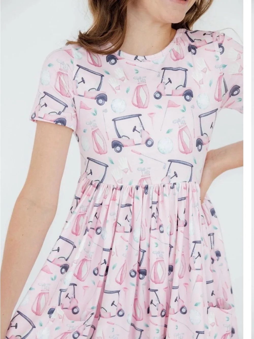 NWT Mila and Rose TEE TIME S/S POCKET TWIRL DRESS Golf Cart 9 - 10